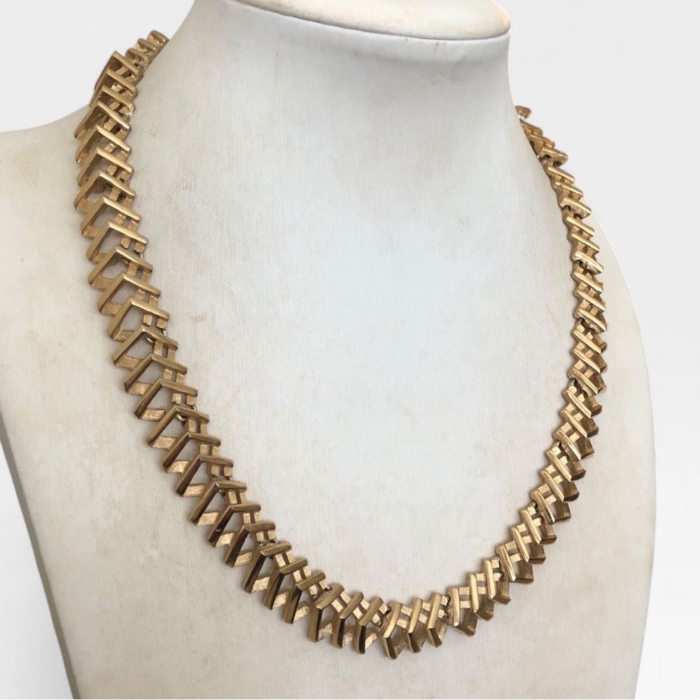 Geometric Trifari Statement Necklace